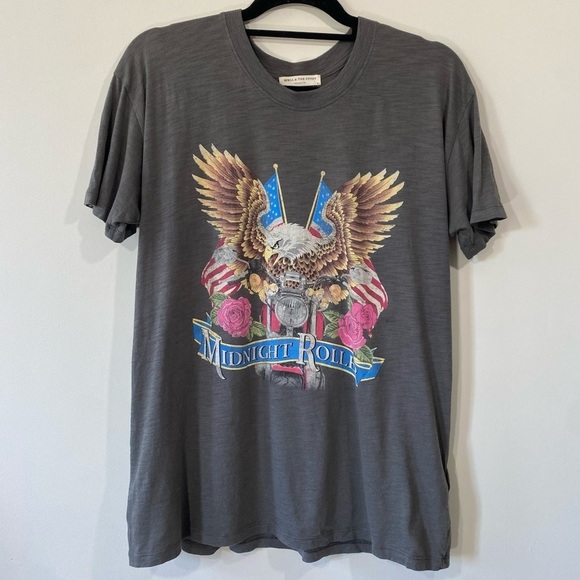 Spell Tops - Spell Midnight Rider Graphic Tee T-Shirt 100% Pima Cotton Grey Gray Small